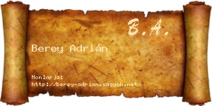 Berey Adrián névjegykártya